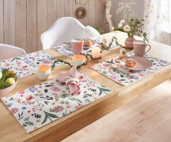 Juego de manteles con estampado de flores (4 unidades)