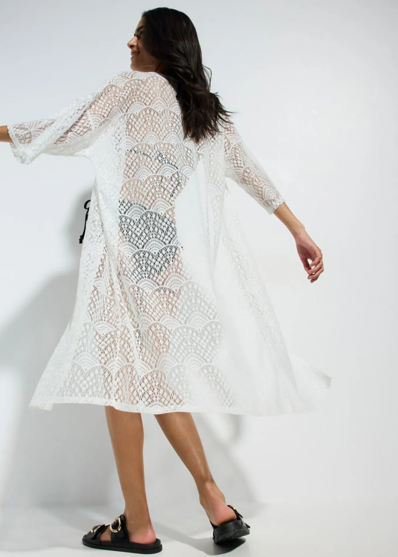 Kimono transparente para playa