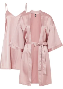 Kimono y negligé (juego de bata de 2 piezas)