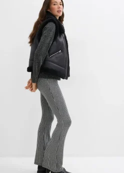 Leggings acampanados con hilo brillante