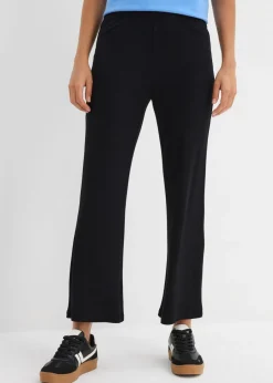 Leggings acortados de canalé de mezcla de viscosa