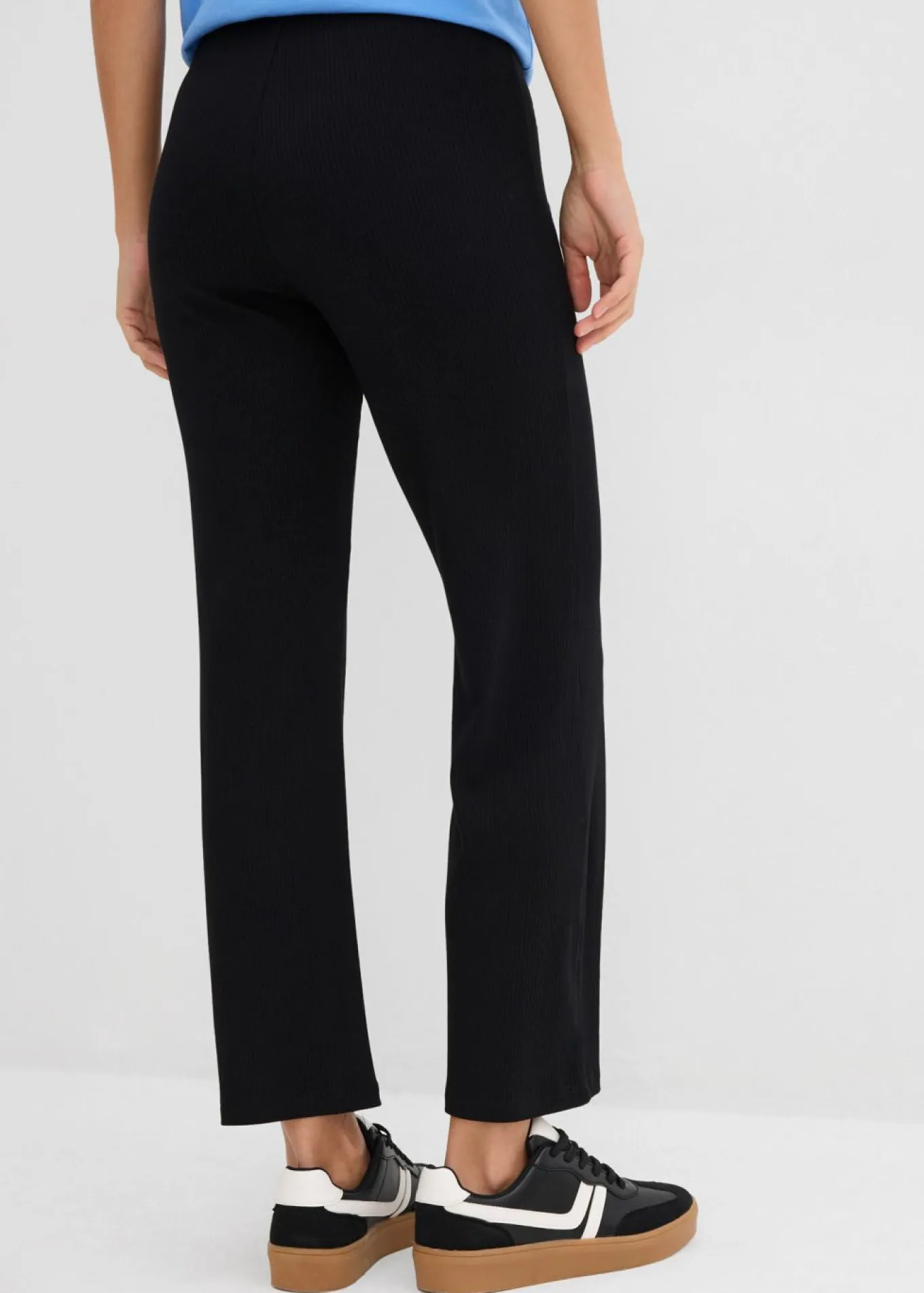 Leggings acortados de canalé de mezcla de viscosa