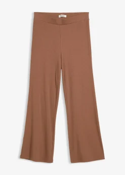 Leggings acortados de canalé de mezcla de viscosa