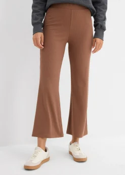 Leggings acortados de canalé de mezcla de viscosa