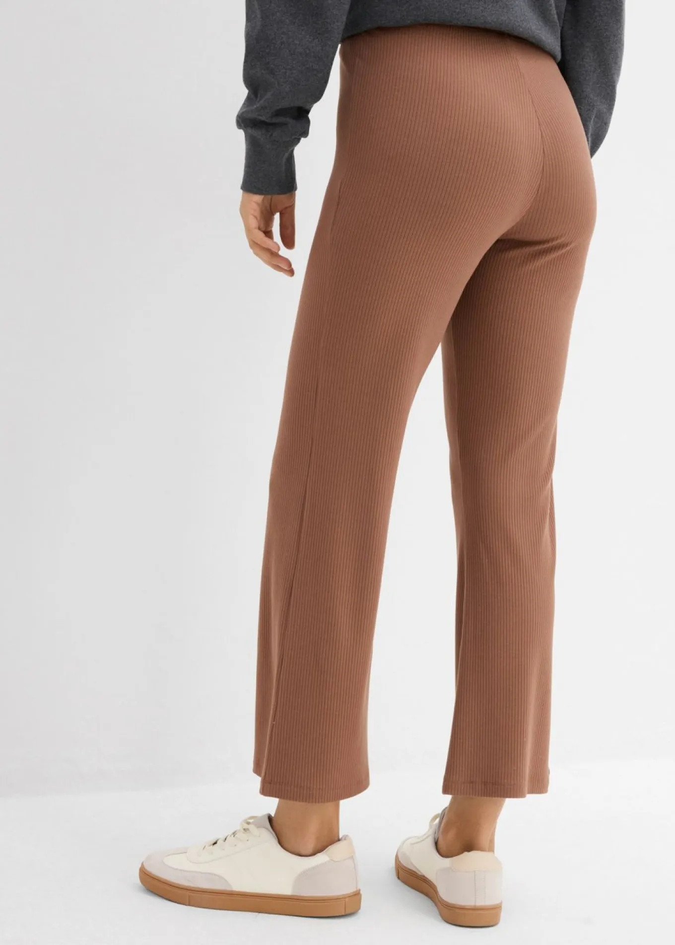Leggings acortados de canalé de mezcla de viscosa