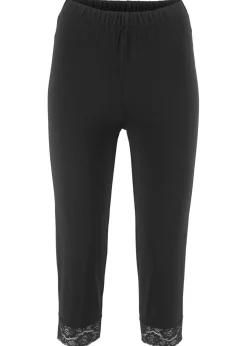 Leggings capri con detalles de encaje