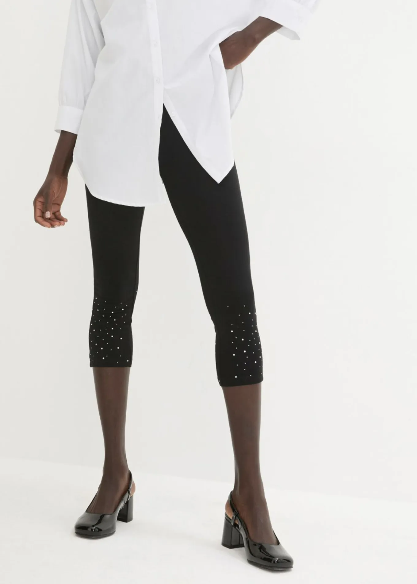 Leggings capri de mezcla de algodón