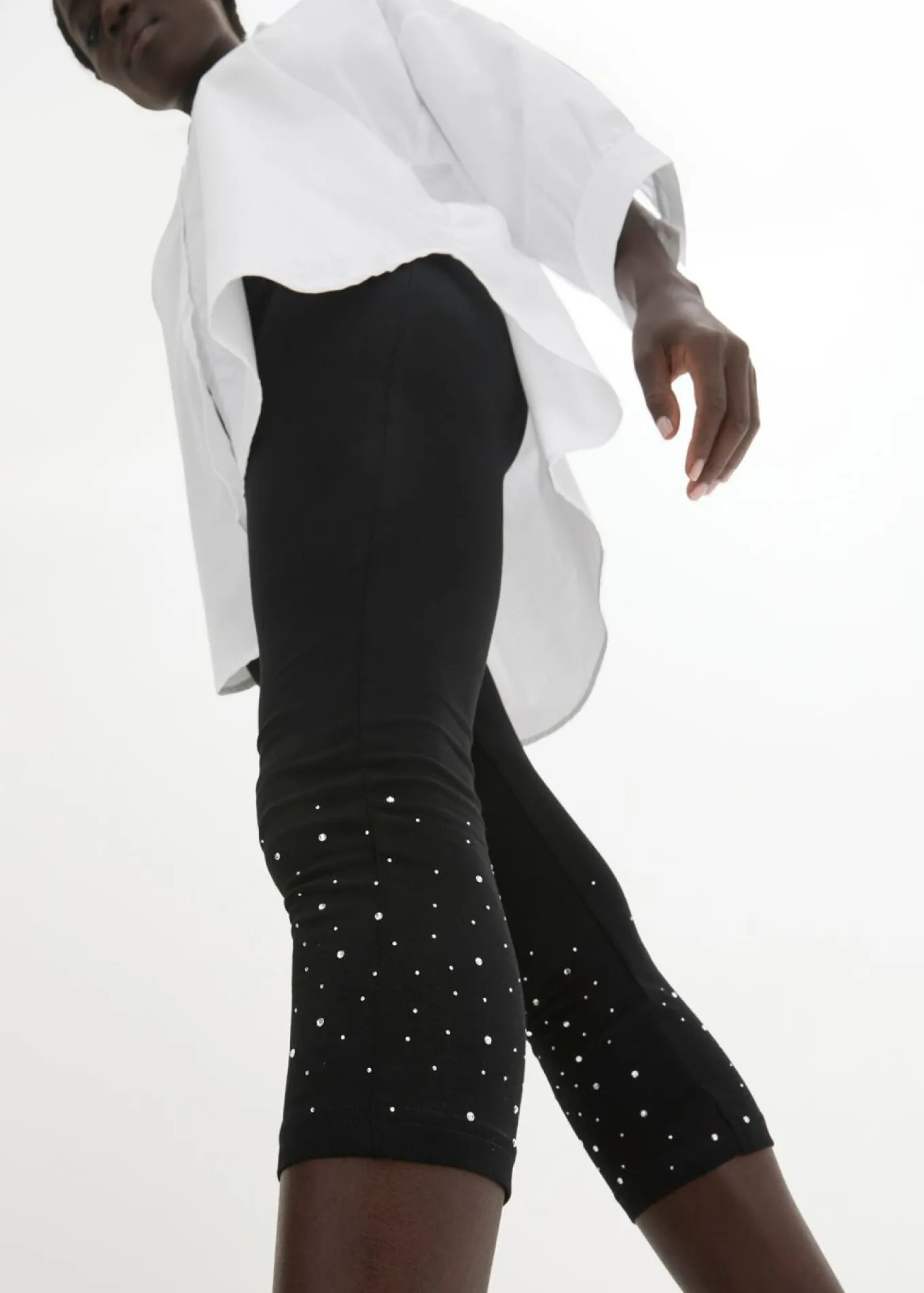 Leggings capri de mezcla de algodón