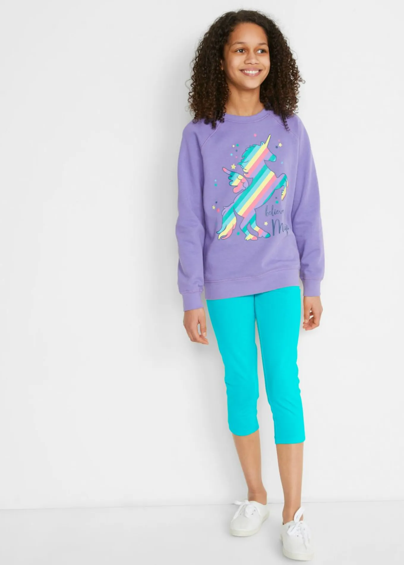 Leggings capri de mezcla de algodón orgánico elástico (2 unidades)