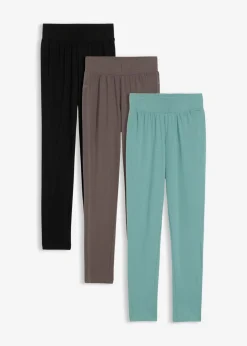 Leggings confeccionados con mezcla de algodón ecológico elástico (3 unidades)