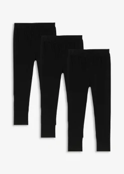Leggings confeccionados con mezcla de algodón ecológico elástico (3 unidades)
