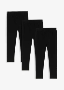 Leggings confeccionados con mezcla de algodón ecológico elástico (3 unidades)