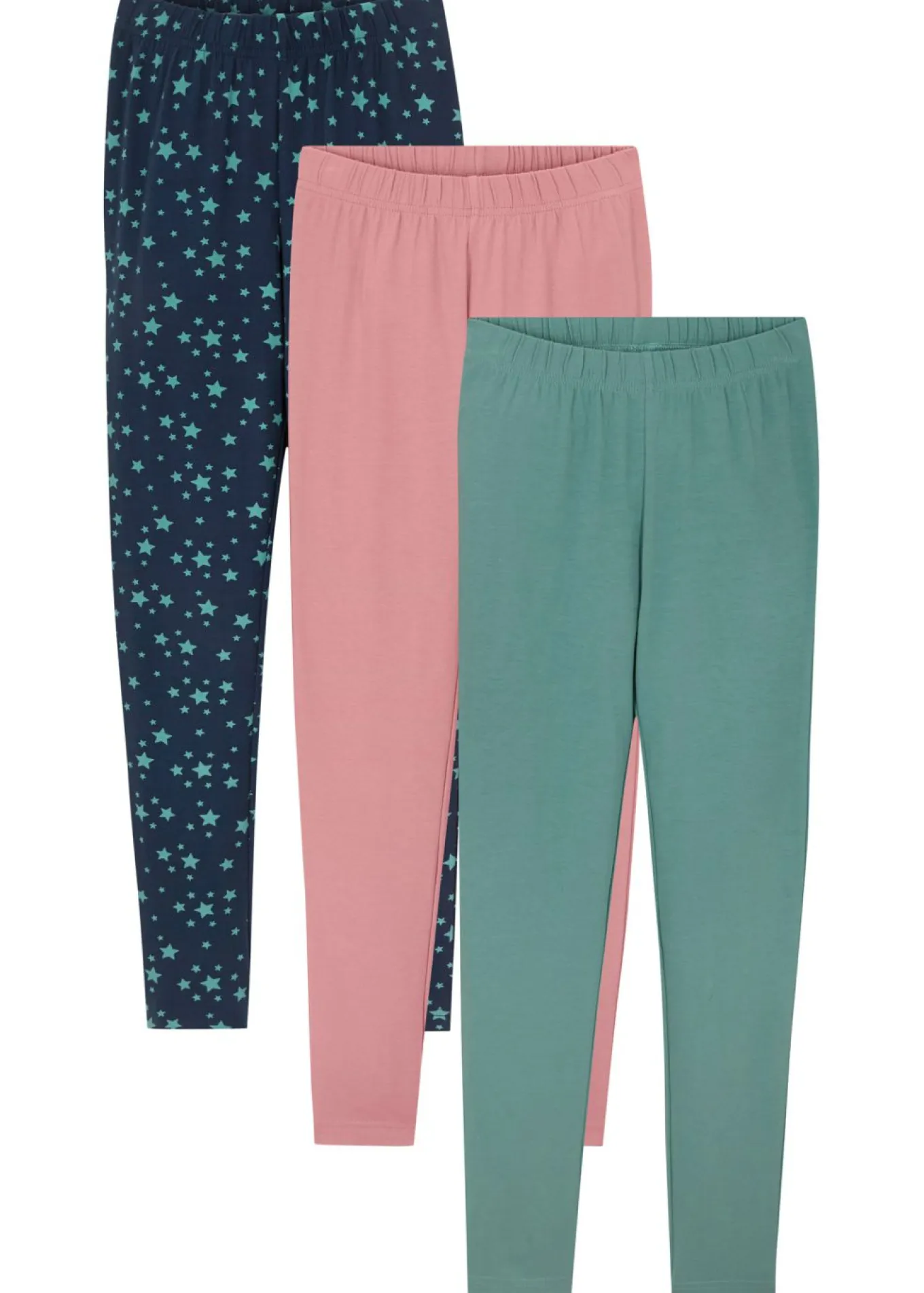Leggings confeccionados con mezcla de algodón ecológico elástico (3 unidades)