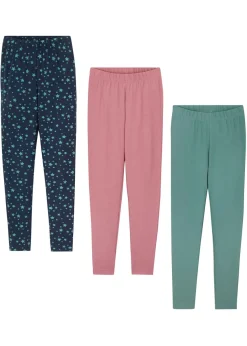 Leggings confeccionados con mezcla de algodón ecológico elástico (3 unidades)