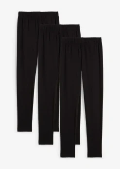 Leggings confeccionados con mezcla de algodón ecológico elástico (3 unidades)