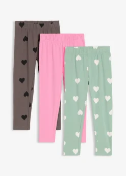Leggings confeccionados con mezcla de algodón ecológico elástico (3 unidades)