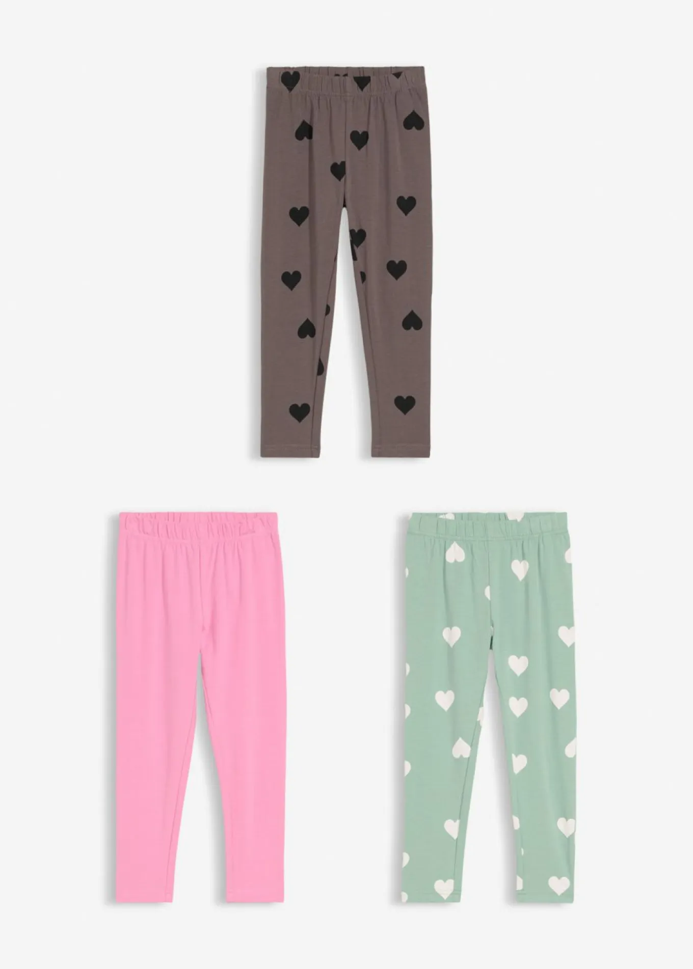 Leggings confeccionados con mezcla de algodón ecológico elástico (3 unidades)