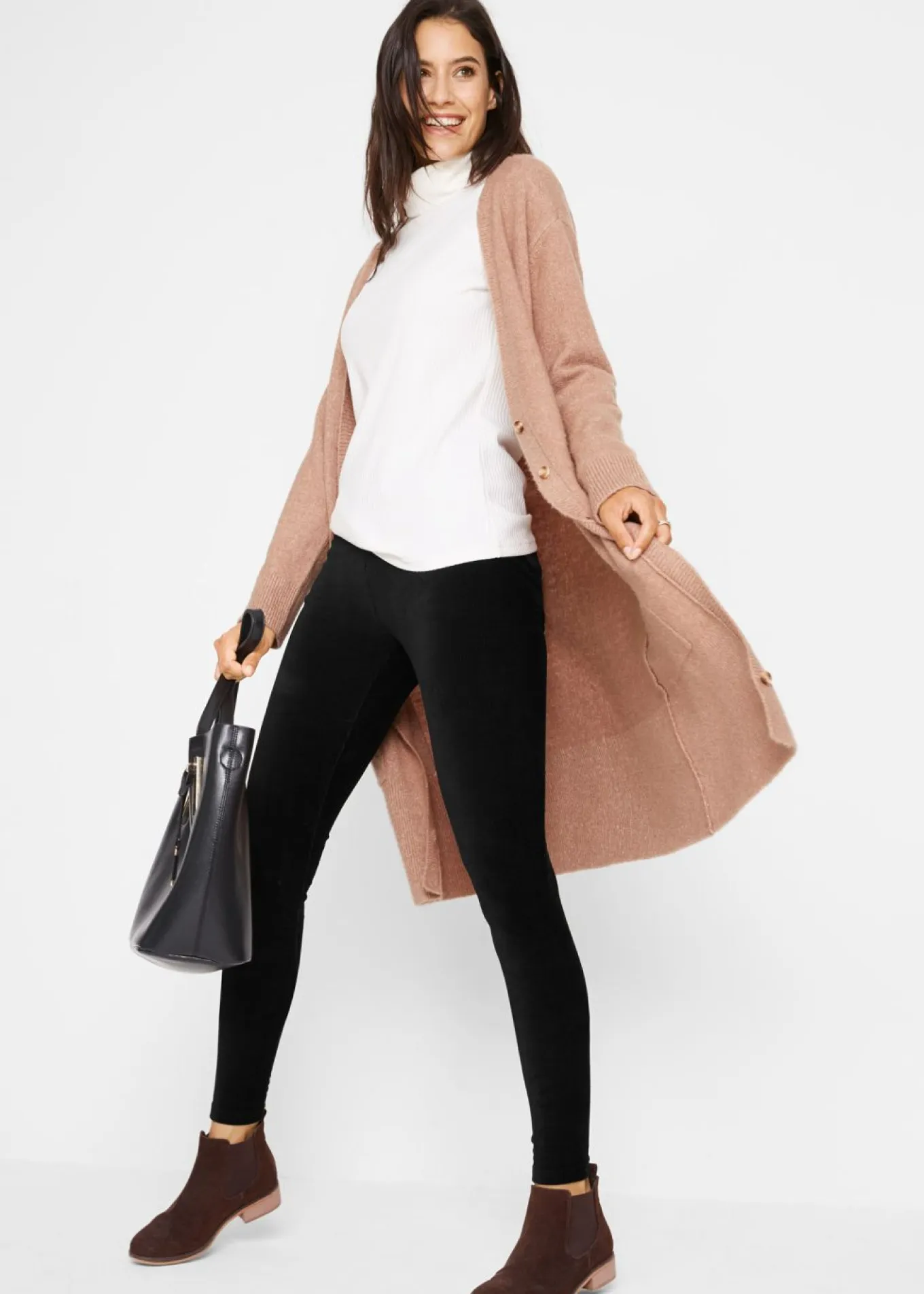 Leggings de pana fina con cintura ancha y cómoda