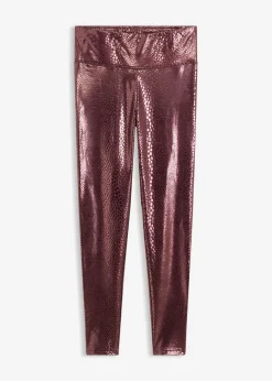 Leggings de piel sintética con alto brillo