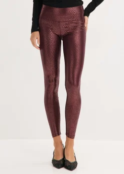 Leggings de piel sintética con alto brillo