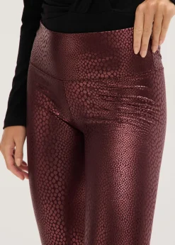 Leggings de piel sintética con alto brillo