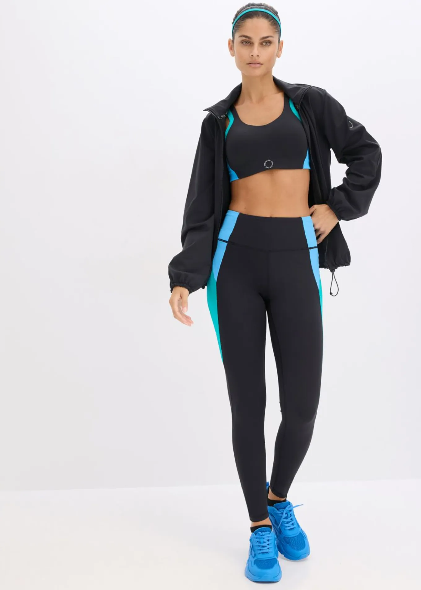 Leggings deportivos cómodos de material de secado rápido en colores en contraste