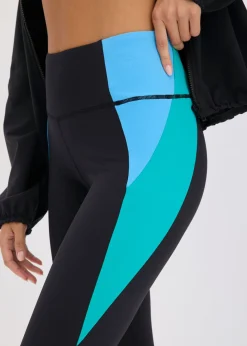 Leggings deportivos cómodos de material de secado rápido en colores en contraste