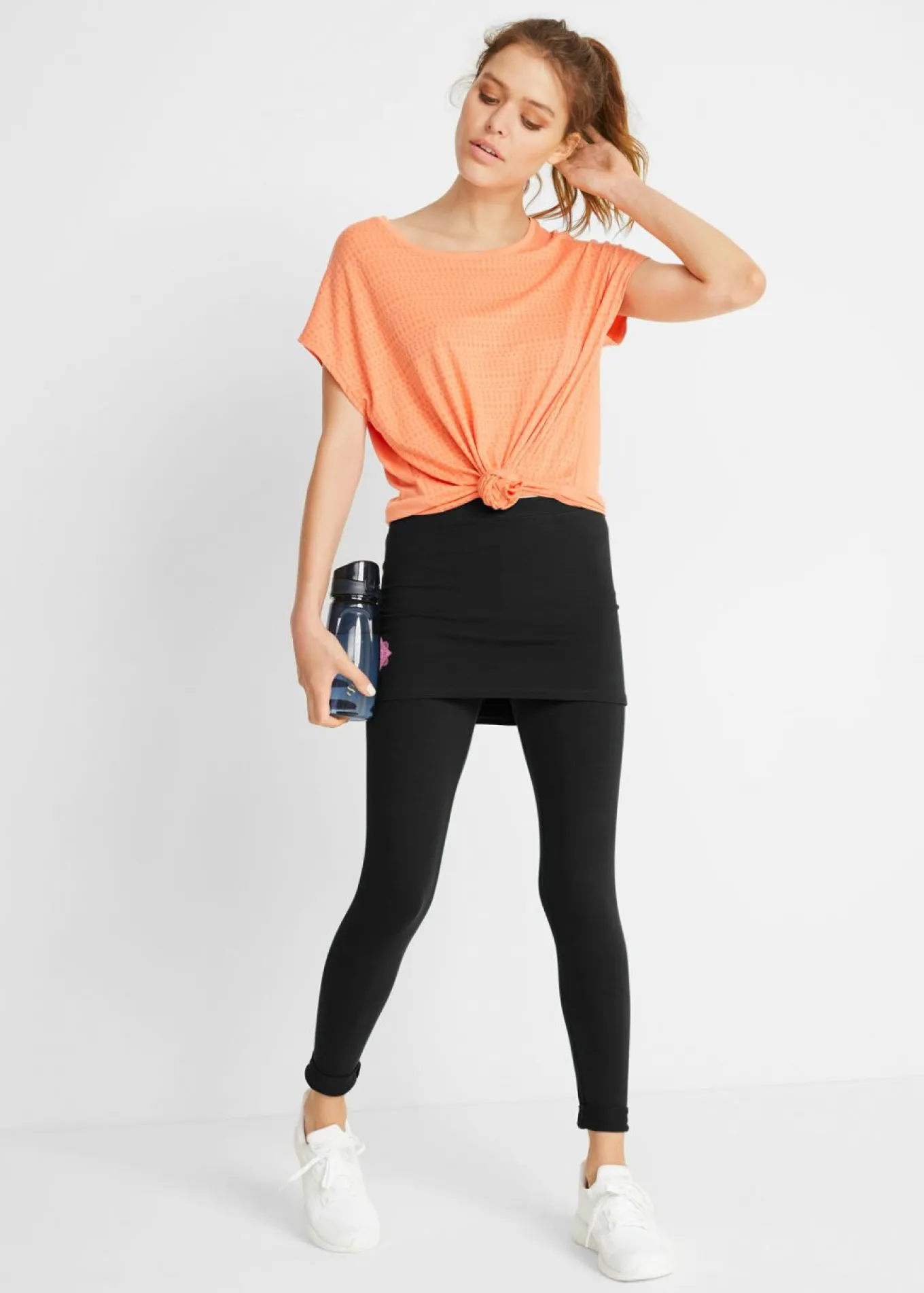 Leggings deportivos con falda, hasta el tobillo