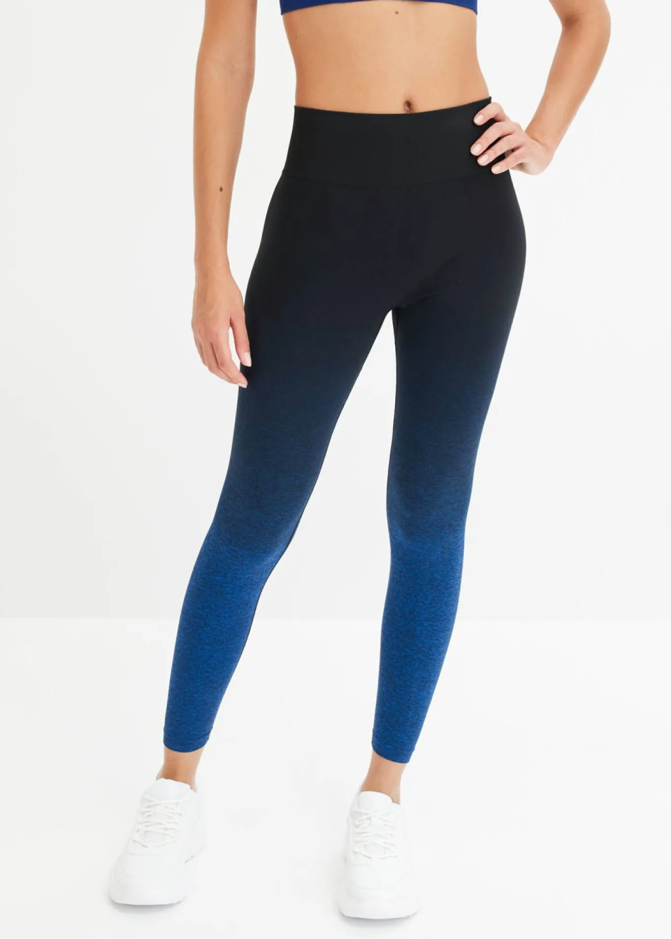 Leggings deportivos de material de secado rápido sin costuras con degradado cromático