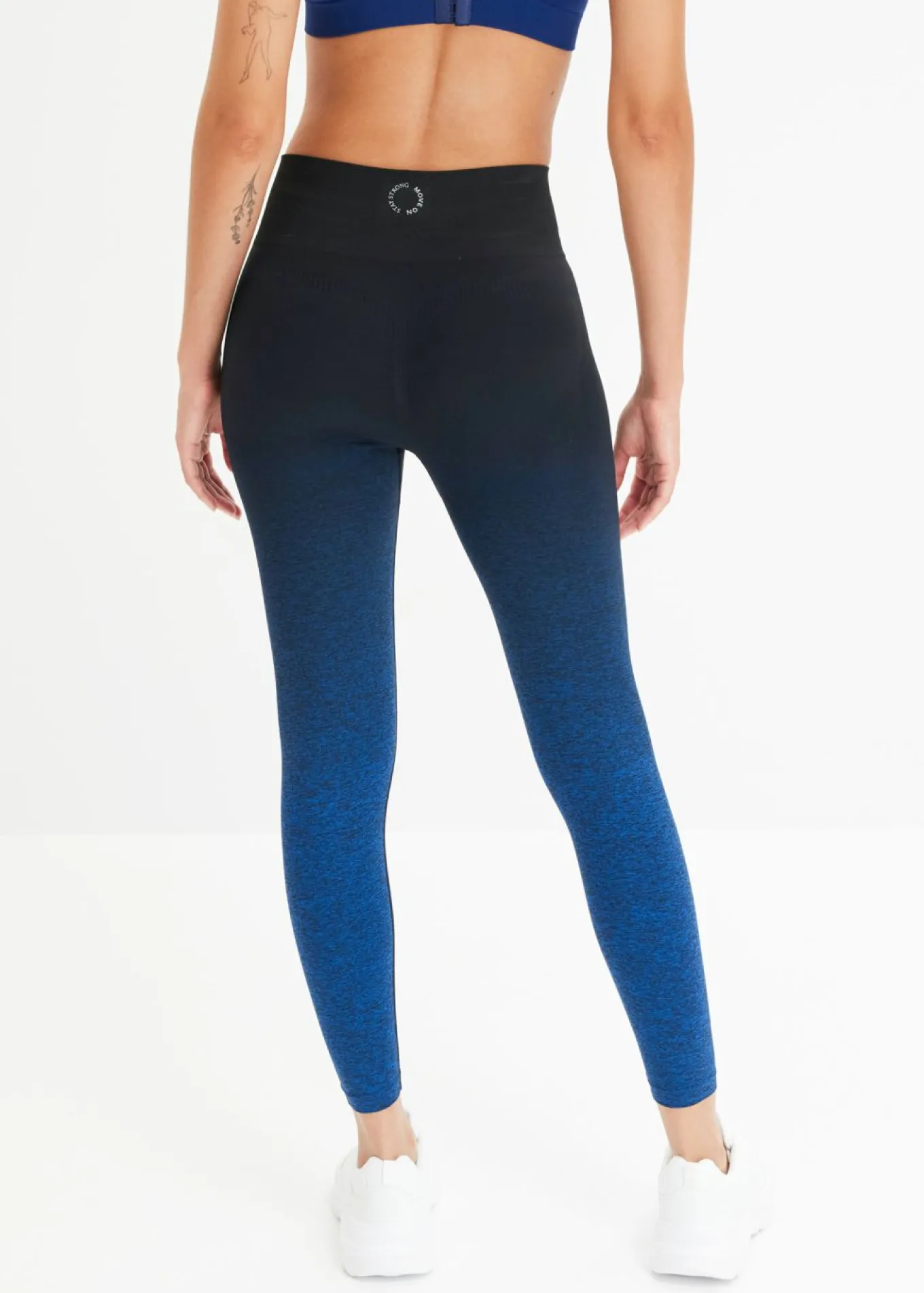Leggings deportivos de material de secado rápido sin costuras con degradado cromático