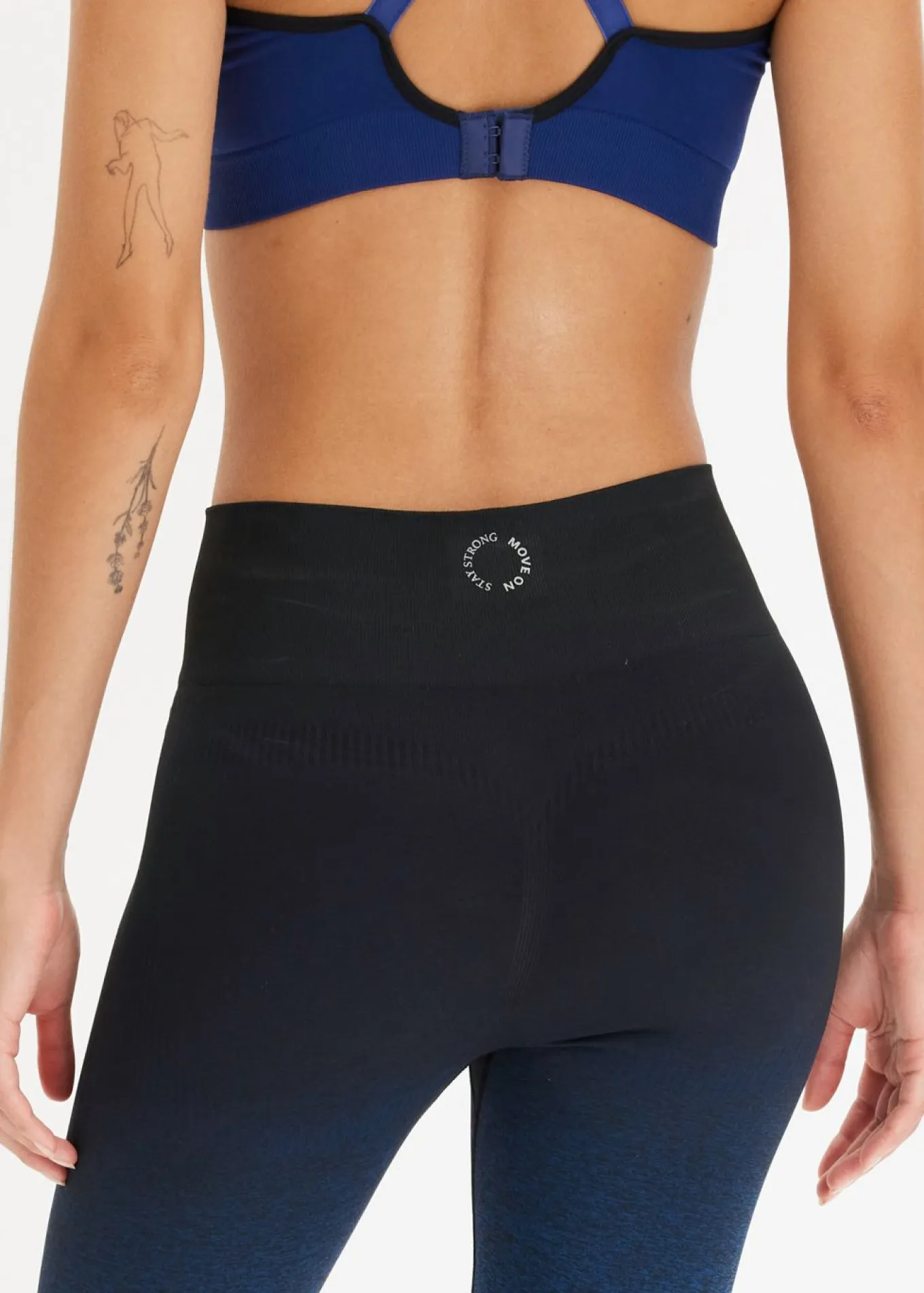 Leggings deportivos de material de secado rápido sin costuras con degradado cromático