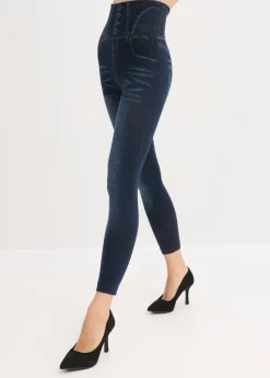Leggings tipo medias, moldeadores, en look vaquero