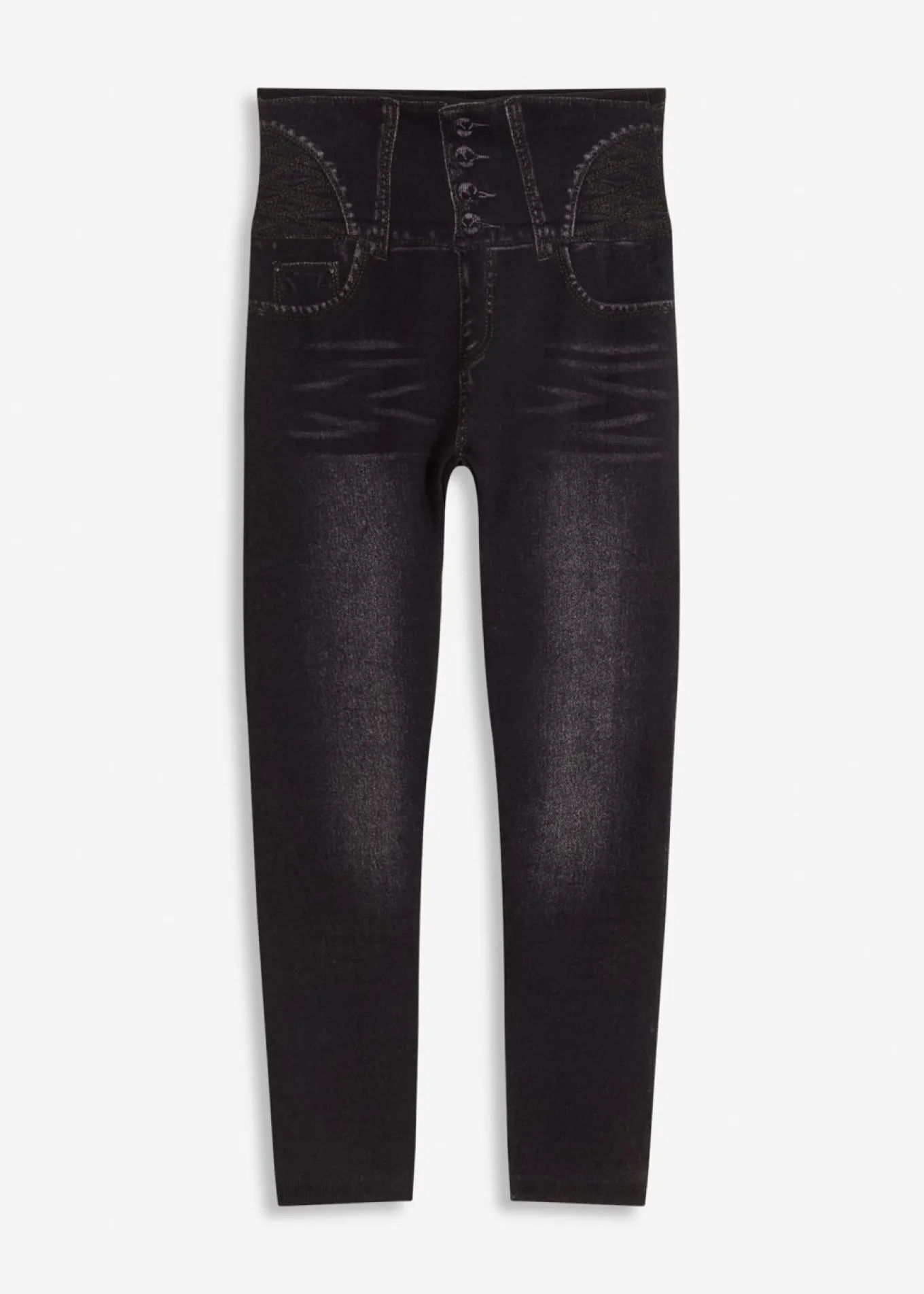 Leggings tipo medias, moldeadores, en look vaquero