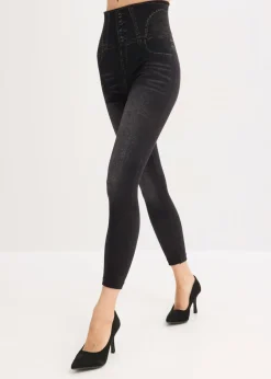 Leggings tipo medias, moldeadores, en look vaquero