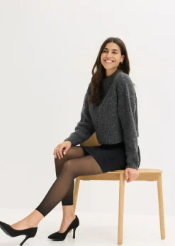 Leggings térmicos de 50 den con aspecto transparente, control de abdomen y efecto push-up