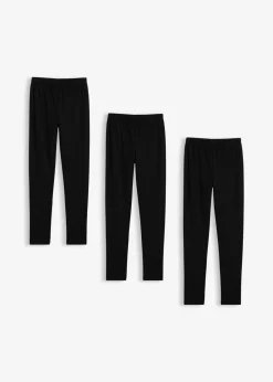 Leggings térmicos de mezcla de algodón elástico (3 unidades)