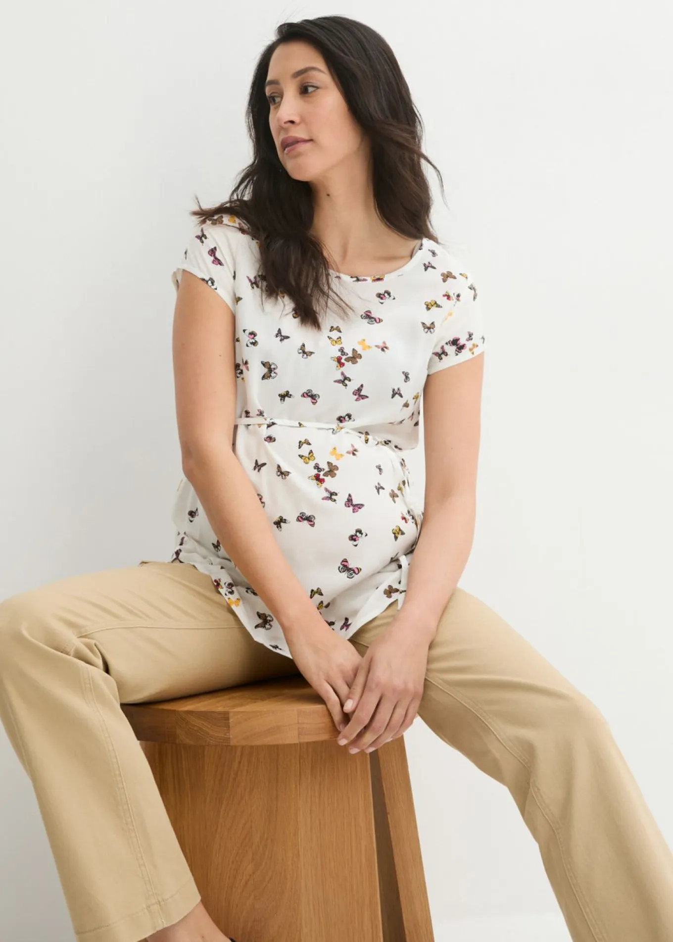 Ligera blusa premamá de viscosa