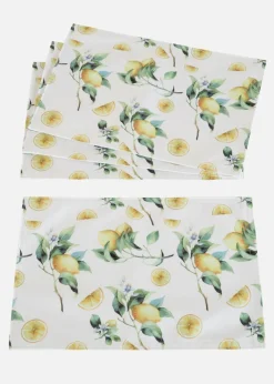 Mantel individual (4 unidades) con estampado de limones