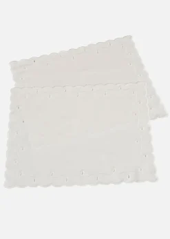Manteles individuales de algodón orgánico con bordado (2 unidades)