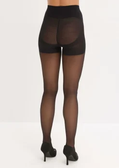 Medias opacas con efecto push up + Belly Control + cintura cómoda + compresión, 50 DEN