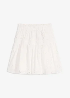 Minifalda con bordado calado