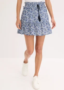 Minifalda de algodón ligero con diseño bohemio