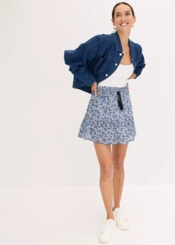 Minifalda de algodón ligero con diseño bohemio