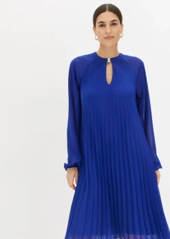 Minivestido de gasa fina con plisado