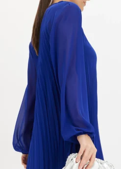 Minivestido de gasa fina con plisado