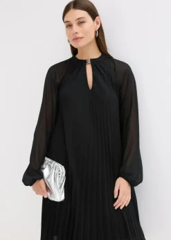Minivestido de gasa fina con plisado