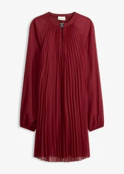 Minivestido de gasa fina con plisado
