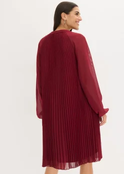 Minivestido de gasa fina con plisado