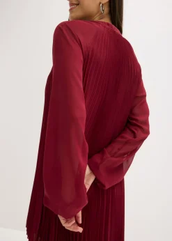 Minivestido de gasa fina con plisado