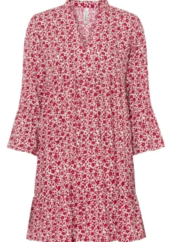 Minivestido de viscosa fluida con volantes
